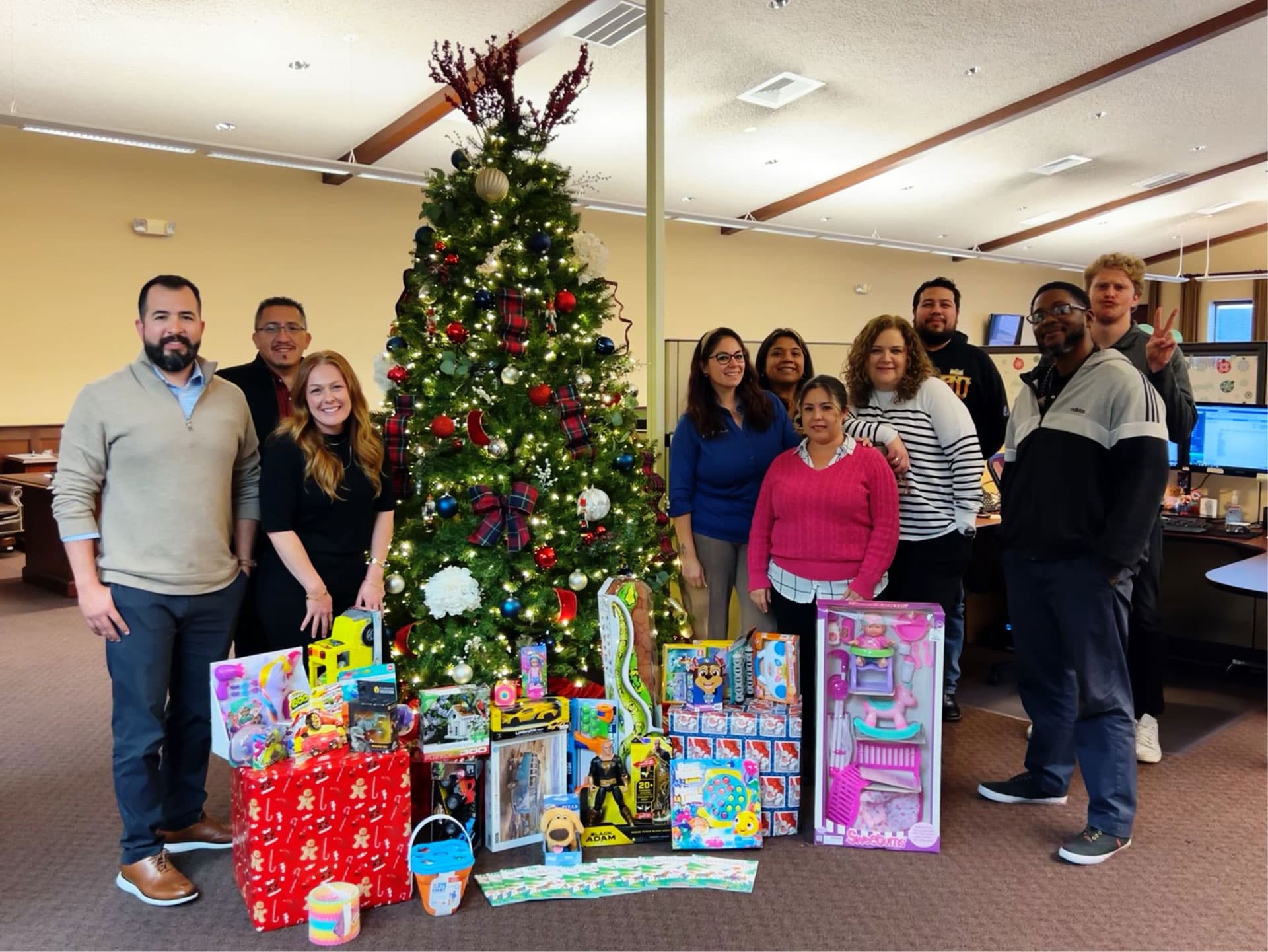 FCI office staff at the 2024 holiday toy drive
