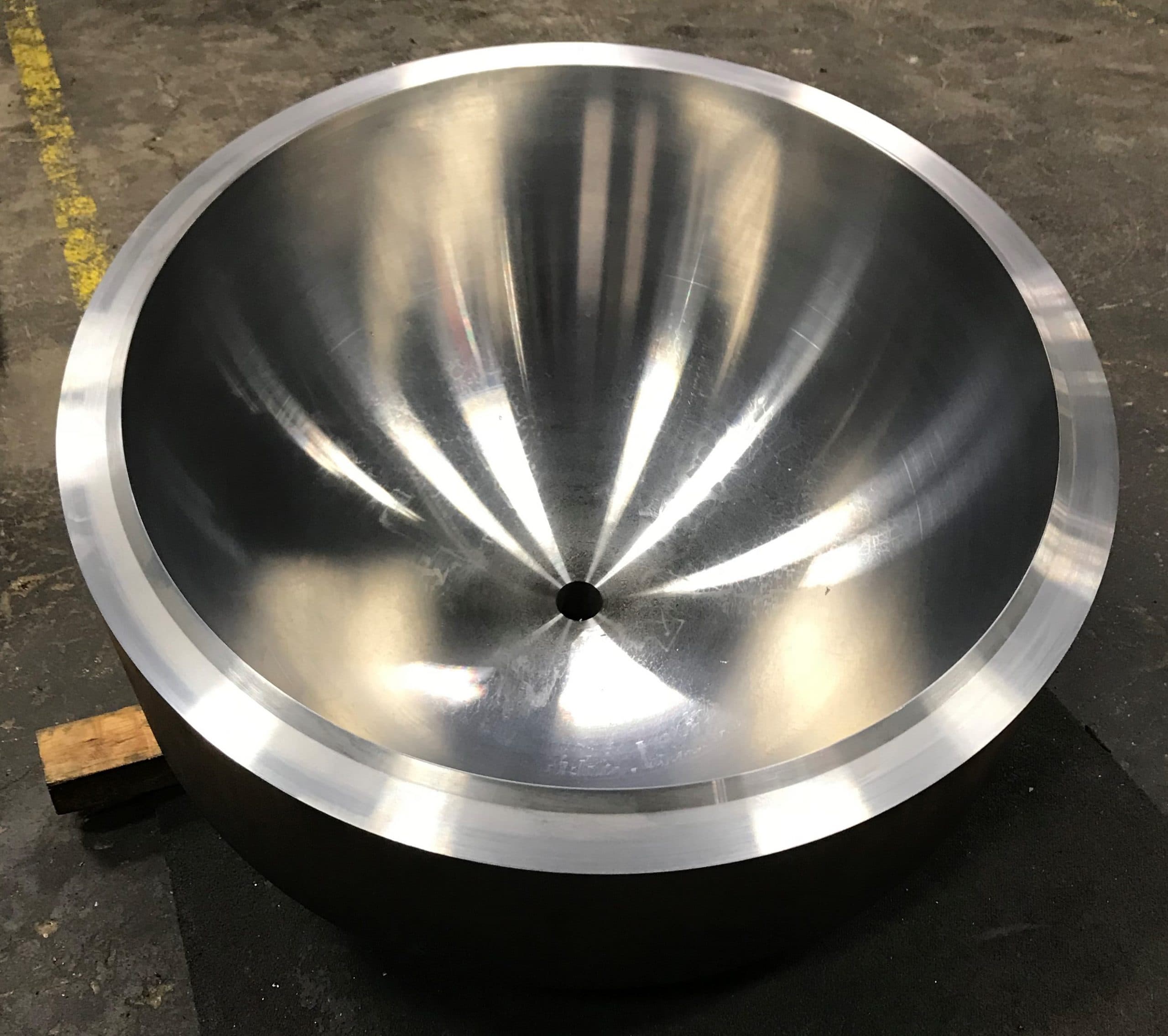 The machined interior of a hemi head